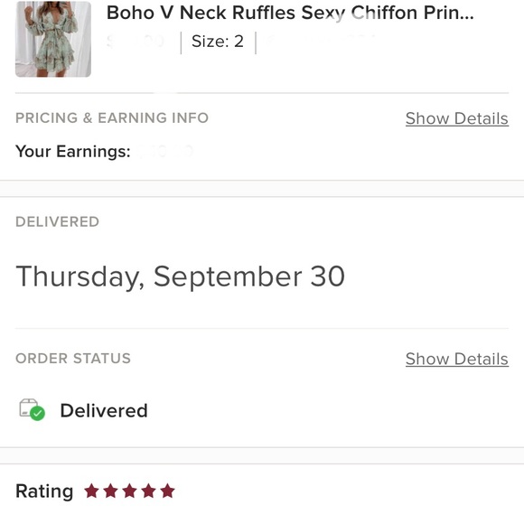 Boho V Neck Ruffles Sexy Chiffon Print Mini Dress - Picture 5 of 6